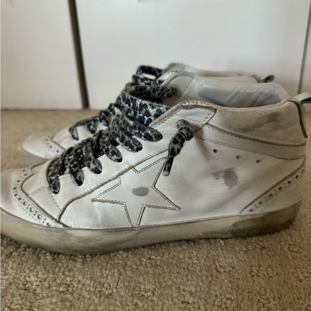 Golden Goose Midstar Wing Tip Glitter Sneakers - Sz 39/9